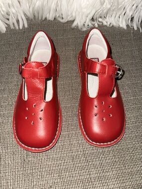 L Amour Joy Classic Red Leather T Strap Mary Jane Kids Shoes